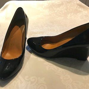 J. Crew black patent wedges - size 8 1/2